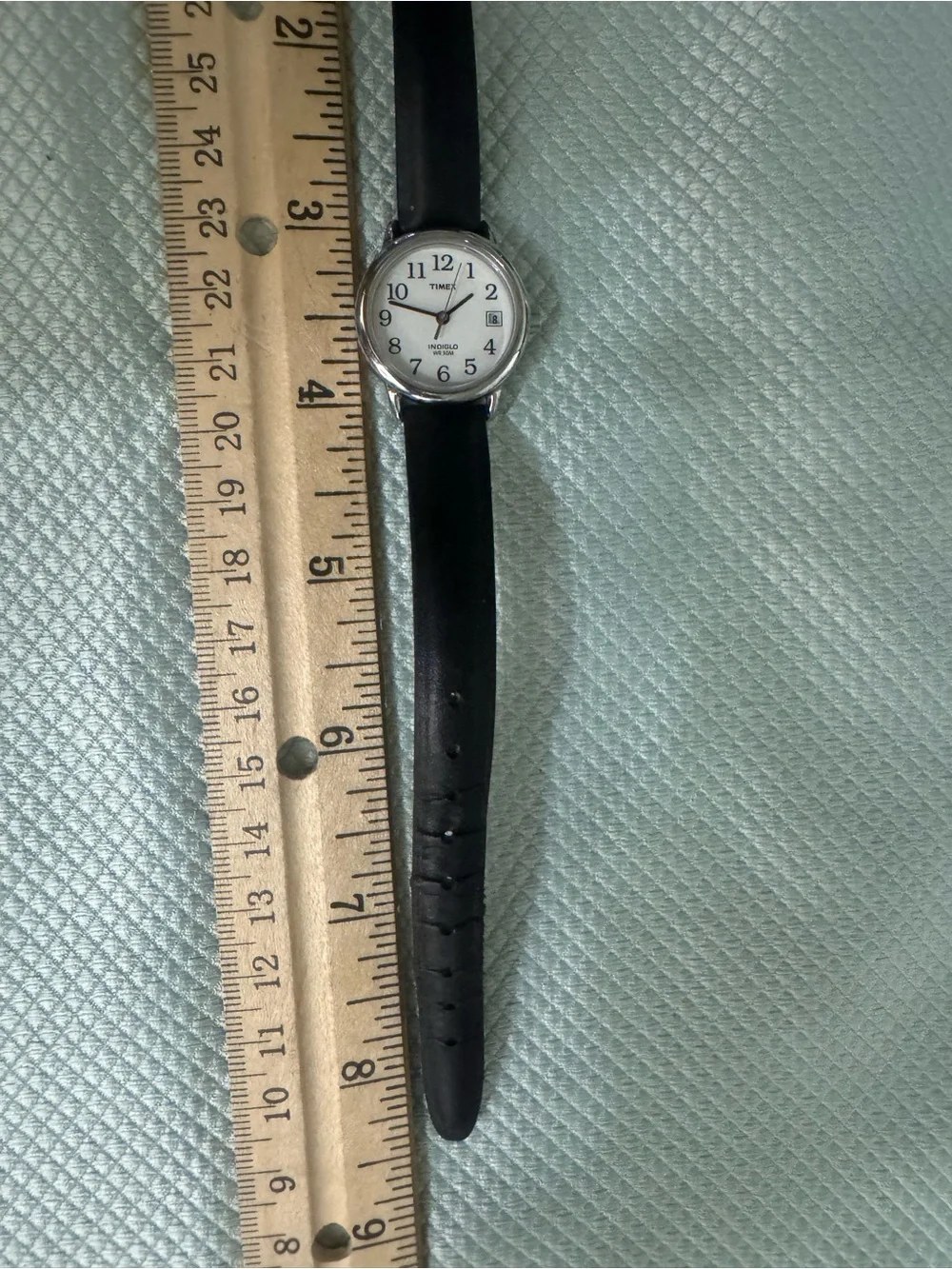 Timex Black Strap Watch with White Dial